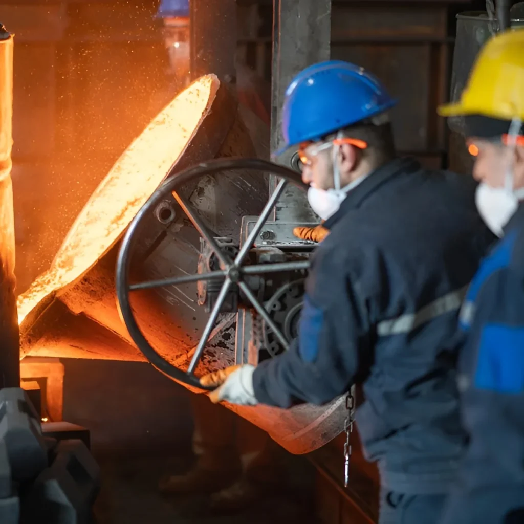 Image of a metal cast of a turbine part.