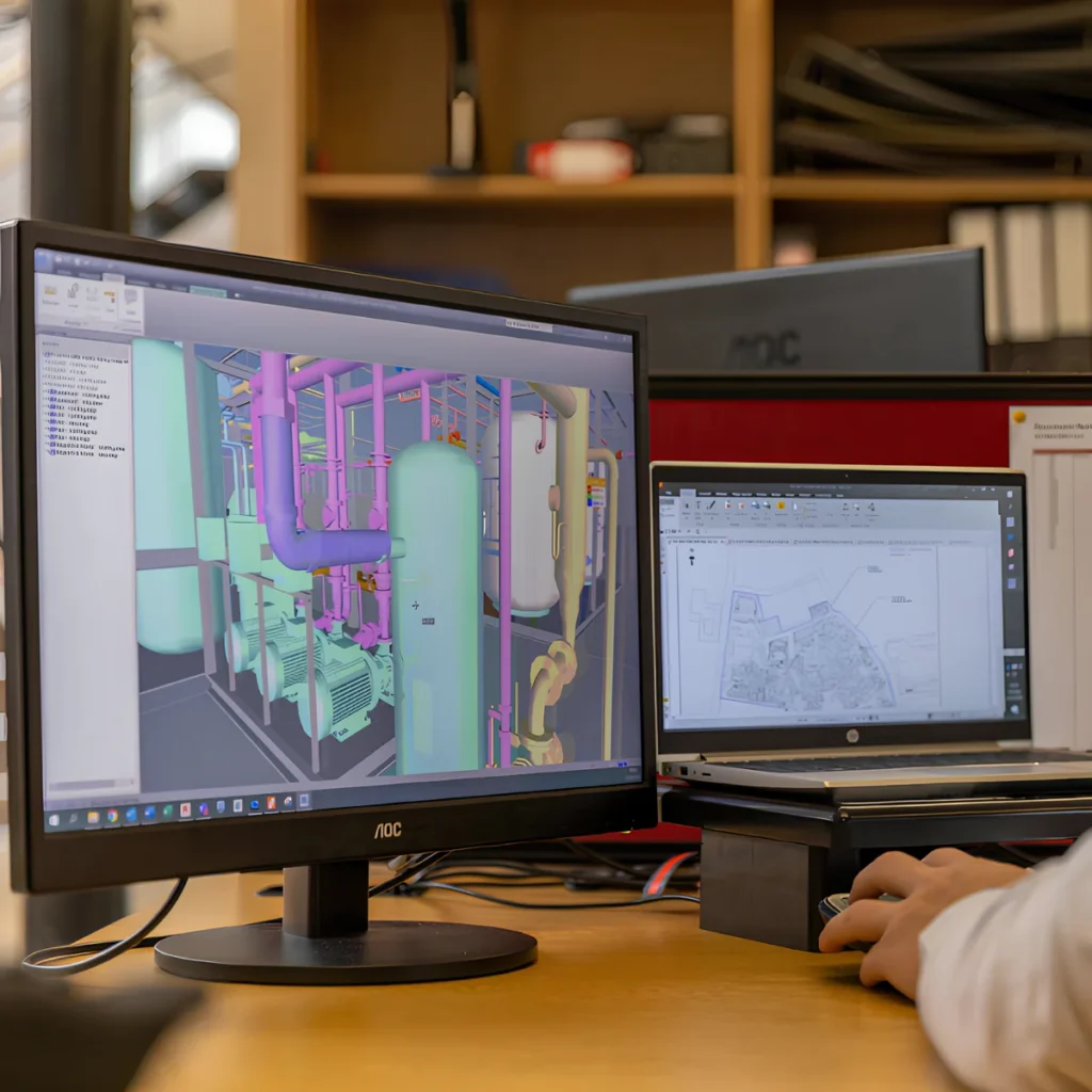 Image of the CAD process to identify the shape before essential construction.